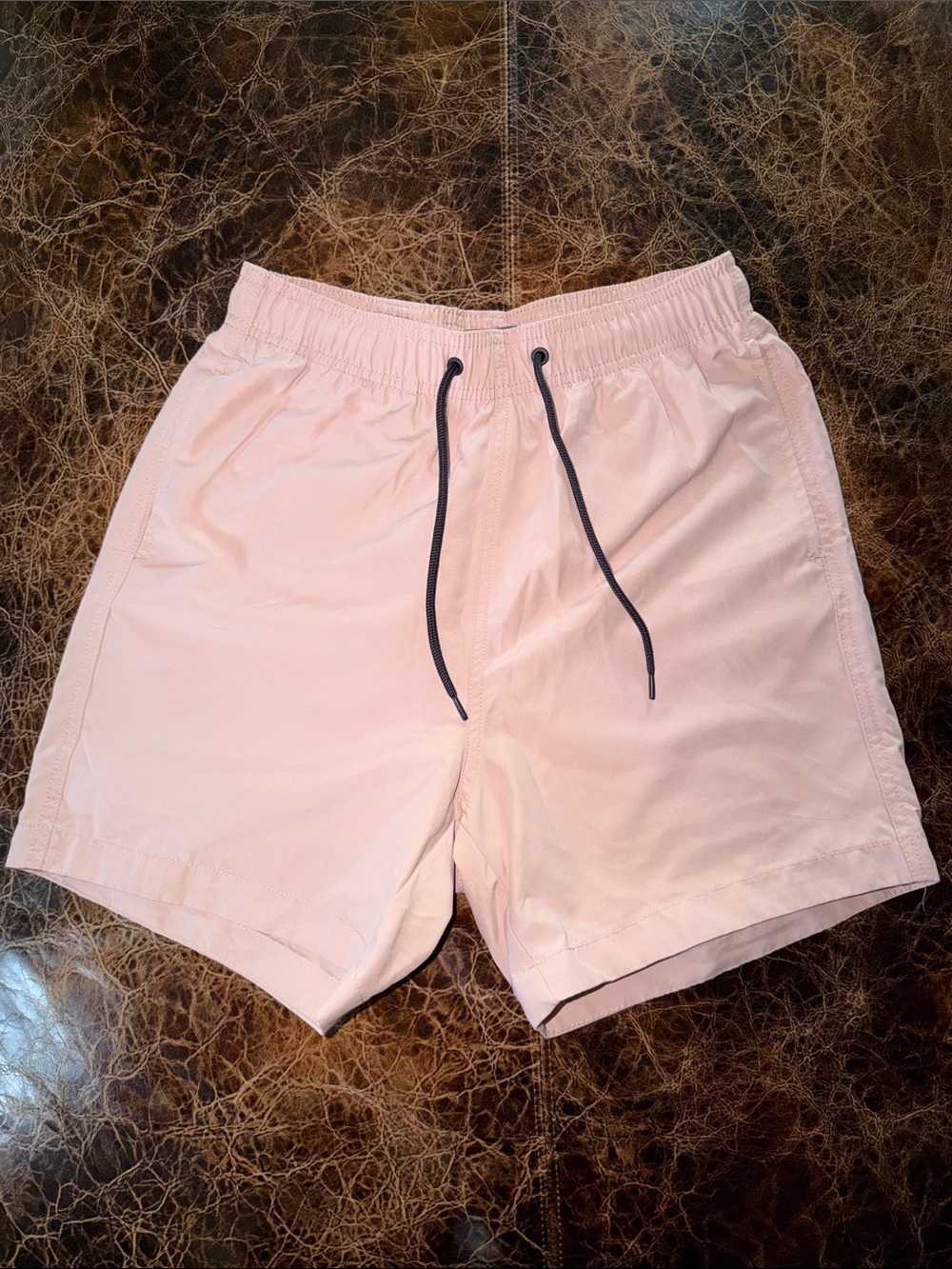 Men's Light Pink Swim Trunks with Drawstring